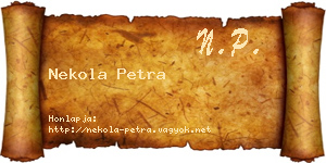 Nekola Petra névjegykártya